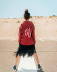 Hoodie Sweater met print | Dark Red