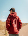 Hoodie Sweater met print | Dark Red