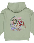 Hoodie sweater met print | Sage Green