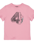 T-shirt cijfer 4 | Old Pink