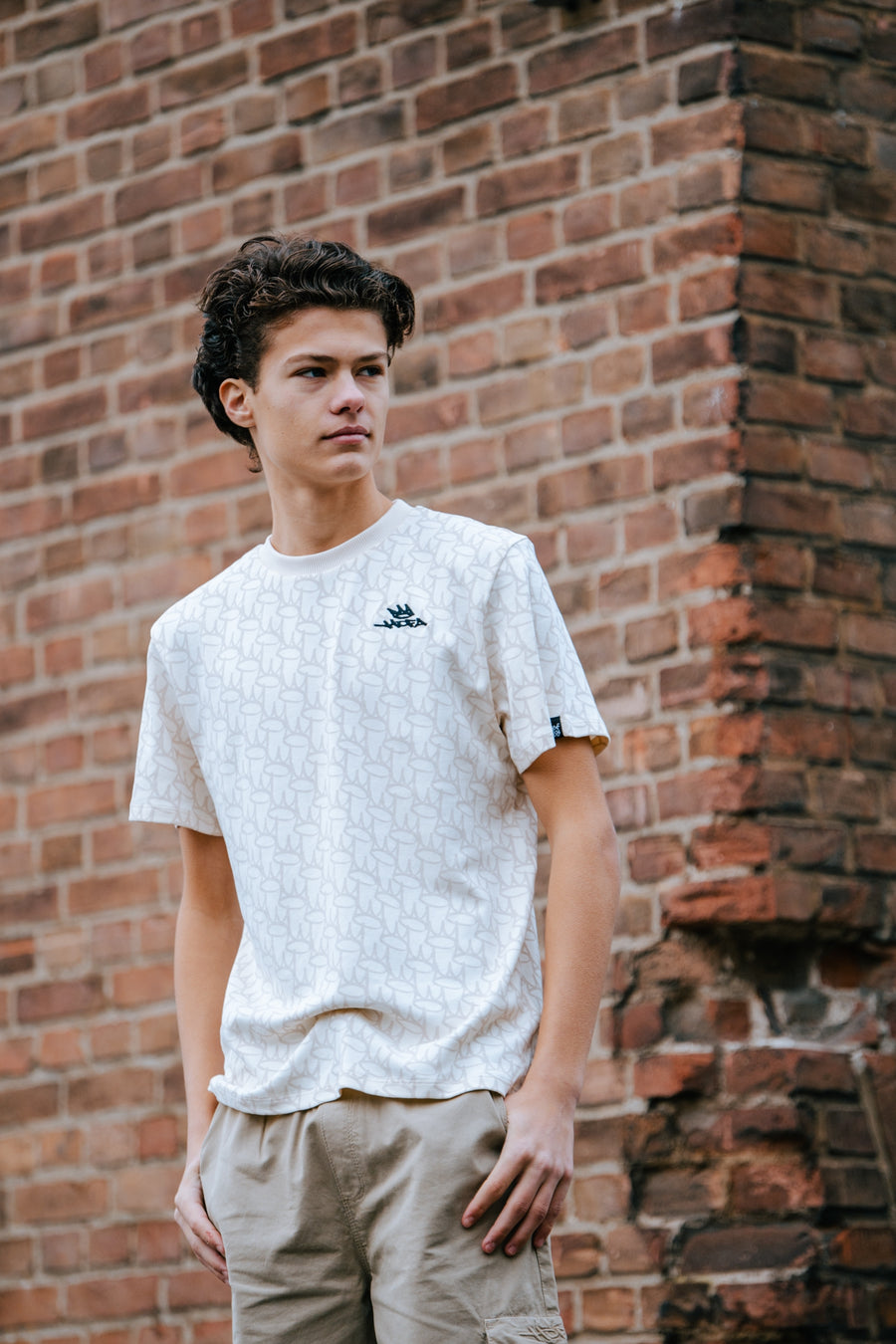 SHORTSLEEVE REGULAR FIT | AOP White Crown