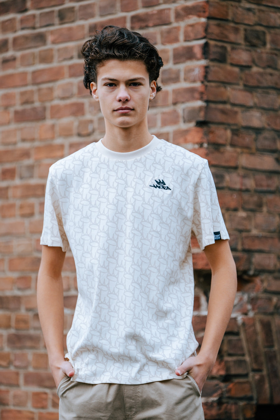 SHORTSLEEVE REGULAR FIT | AOP White Crown