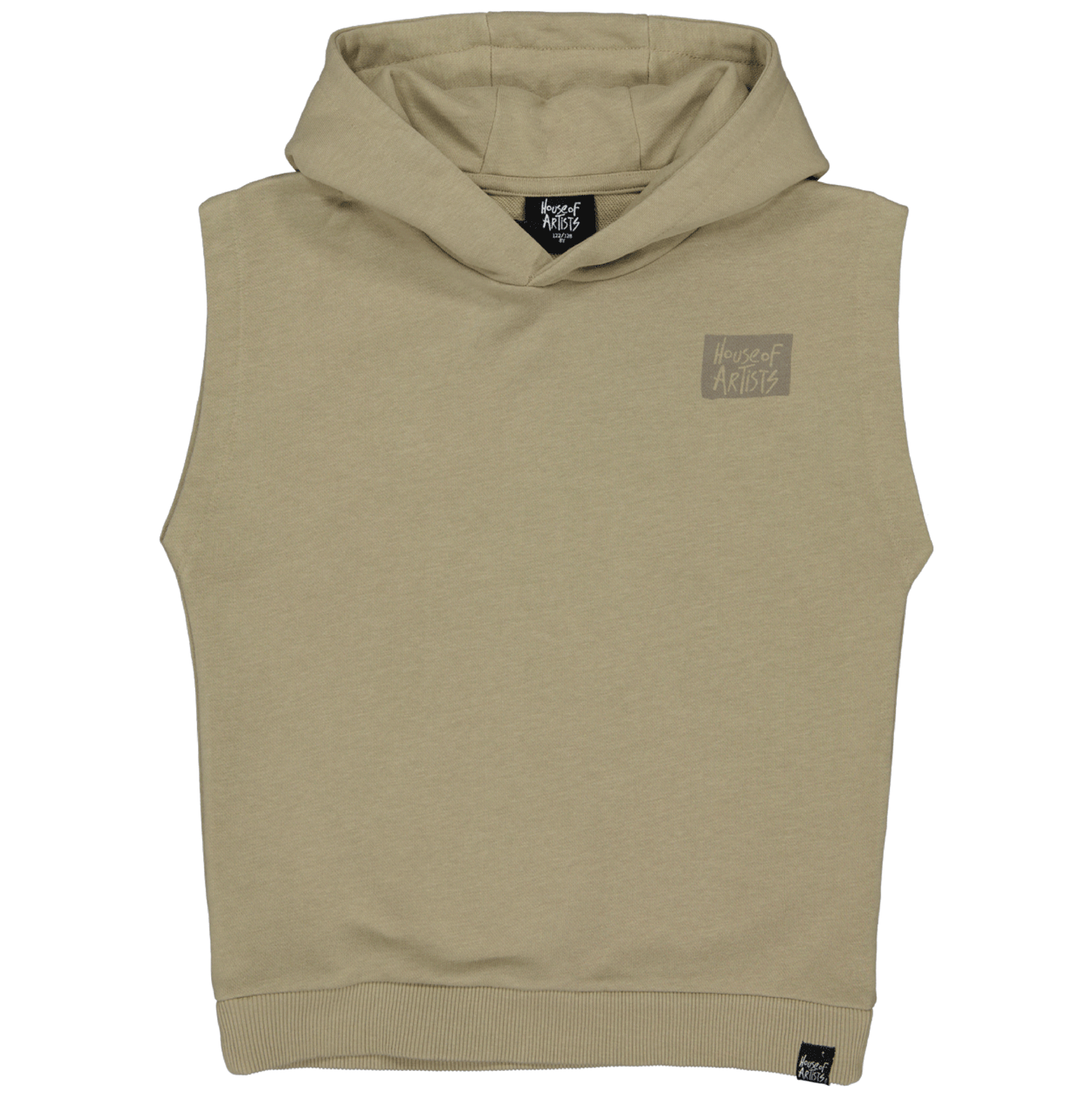 HOODED SWEATER SLEEVLESS | Dark Sand