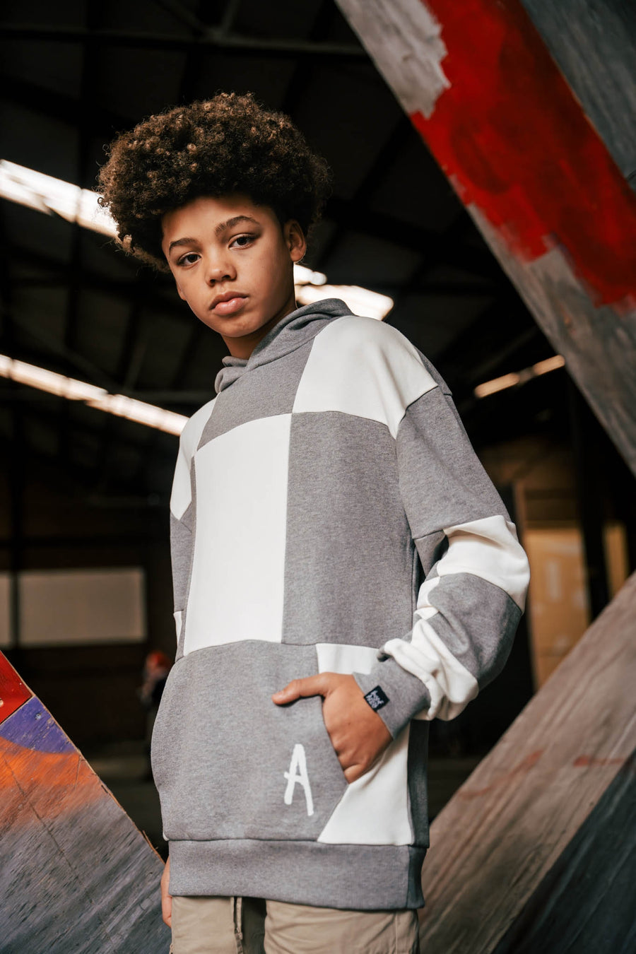 HOODED SWEATER OVERSIZED | Mid Grey Melee