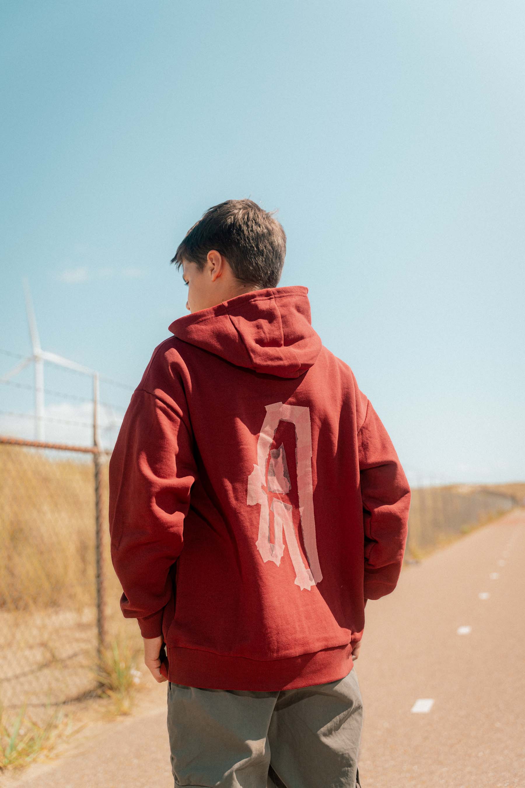 Hoodie Sweater met print | Dark Red