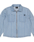 Overshirt denim met allover print | AOP White Text