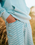 Broek met allover print | AOP White Text